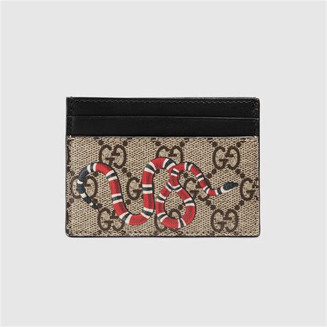 gucci gg supreme monogram bengal print card case|Kingsnake print GG Supreme card case .